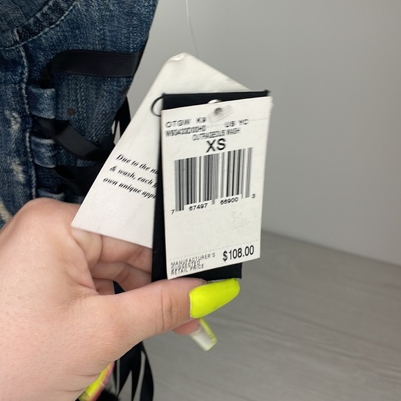 Limited Edition Guess jean distressed strapless top - Picture 6 of 8